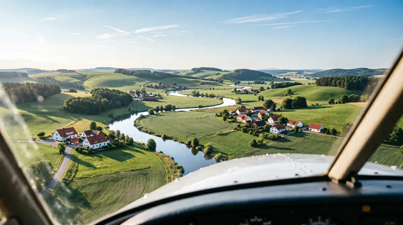 Panoramablick aus dem Flugzeug
